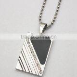 Trendy 316L Stainless Steel Dog Tag Pendant Necklace thumbnail-2