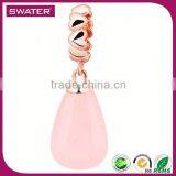 Jewelry Wholesale Pink Glass Charm thumbnail-4
