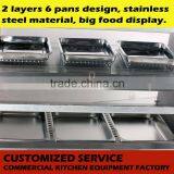 Counter Top Food Warming Showcase Stainless Steel Fast Food Display Equipment on Sale thumbnail-2