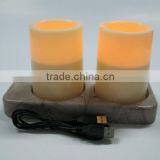 Yellow Flickering Flame Led Rechargeable Electronic Candle With Timer thumbnail-1