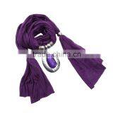 Factory Discount Prices New Fashion Plain Purple Pendant Scarf
