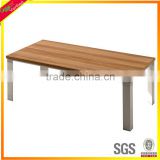 rectangle wooden and iron leg negotiation table