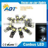 Canbus T10 194 Wedge/ BA9S/PCB Plug 5X SMD5050 LED Bulb White Color