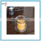 Glass Jar with Decal Candle Jar with Lifting Handle