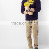 Fleece Plain Black Pullover Sweatshirt Hoody Without Hood for Men thumbnail-5