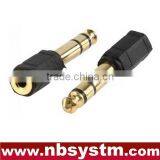 6.6.35mm Stereo Male to 3.5mm Stereo,mono Female Adapter Gold
