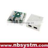 2 Ports Surface Box STP Cat5e 2xRJ45 PCB Jack