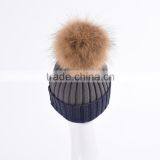 Constract Color Knitted Fur Child Hats Baby Children Winter Hats KZ160086 thumbnail-4