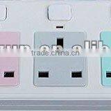 4 Way 4 Switch British/UK Extension Socket 13A