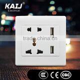 Wall Mounted Universal 2 Pin 3 Pin Socket With 2 Usb Port