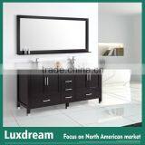 48" Black Bathroom Vanity Glass Sink With Stainless Steel Legs thumbnail-6
