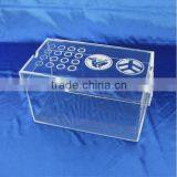Special Design Rectangle Clear Acrylic Shoe Boxes, Clear Shoe Storage Boxes With Finger Holes Handle for Crocs