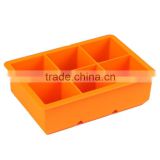FDA food grade 6 cavity square 48mm reusable large silicone whiskey ice cube tray