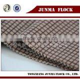 Coffee Small Checks Style Used Clothing Flocking Print Fabric thumbnail-2