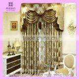 100% polyester flocking luxury window curtain tapehead drapery curtain