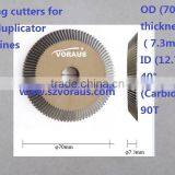 Milling Cutters for Key-duplicator Machines OD (70mm) Thickness (7.3mm) ID (12.7mm) 40 (Carbide)