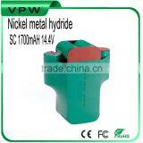 rechargeable ni-mh battery and Nickel metal hydride battery pack sc 1700mah 14.4v for power tool