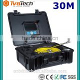 Waterproof Pipe Video Inspection Camera 30M Fiberglass Push Rod Chimney Inspection Camera With Meter Counter And DVR