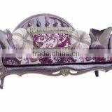 Elegant Purple ButtonTufted Couch Sofa, Hand Engraved Wooden Sofa Living Room Furniture, Retro Style Chesterfield Sofa Set thumbnail-2