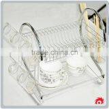 2 Tiers Cup Drying Holder Organizer Drainer Dryer Tray Cutlery Dishes Rack thumbnail-1