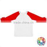 Unisex White Ruffle Raglan Customize Ruffle Raglan Shirt Hot Selling Long Sleeve T Shirts thumbnail-4