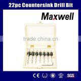 22pc Countersink Drill Bit Set thumbnail-1