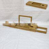 Bamboo Bath Tub Caddy Expandable thumbnail-1