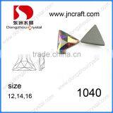 DZ-1040 Triangle Crystal ab Color Flat Back Glass Stones for Garment Accessories thumbnail-1