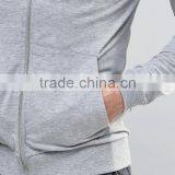Custom With Hood Grey Men's 67% Polyester 29% Cotton 4% Elastane Lightweight Casual Slim Fit Breathable Zipper Hoodies thumbnail-3