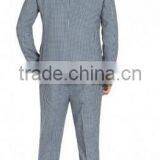 Blue And Grey Gingham Check Wool Two Button Suit(SHT1152) thumbnail-2