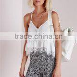 Women Solid Color Seamless Cami Plain White Lace Summer Cool One Piece Camisole With Spaghetti Straps thumbnail-1
