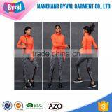 Wholesalegirls Plain Long Sleeved Dry Fit T-shirts Half Zip Orange thumbnail-5