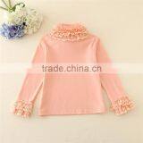 Pink Candy Color Korean Kids Long Sleeve Undershirt Wholesale/ Cotton Undershirts for Kids thumbnail-2