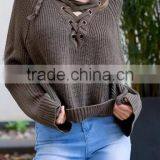 EY0851S New Style 2016 Women Fashion V-Neck Knitted Pullover Sweater thumbnail-1