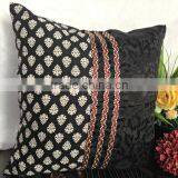Black and White Pillow, Decorative Pillow in Black & White, Printed Black Pillow, Modern Home Decor, Block Print Pillow thumbnail-5