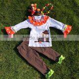 The Halloween Kids Girls The Owl Print OUTFITS Pant Sets Girls Boutique Clothes Kids Sets With Matching Accessories thumbnail-1