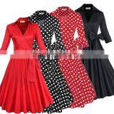 Walson Z&M 2016 Retro 50s Prom Dress Cheap Vintage Long Sleeved Polka Dots Swing Jive Dress Rockabilly Prom Dress 50s thumbnail-1