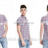 Wholesale Branded New Design Short Sleeve Men Plaid Dress &casual Shirt thumbnail-1