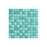 HV 25x25mm Glazed Green Ceramic Mosaic Tiles For Bathrooms Wall / Floor