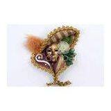 House Interior Venetian Mask Wall Decor Unique With Orange Lace , Hand-made thumbnail-1