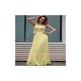 One Shoulder Yellow Ruffle Arabic Dresses Evening thumbnail-1