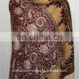 Hand printed Silk pashmina wool shawls