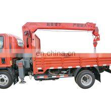 Mobile Self Loading Flatbed Truck With 8 Ton Knuckle Boom Crane