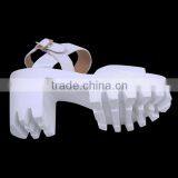 Comfortable White Latest Fashion Beautiful Chunky Heel Sandals 2016 thumbnail-6