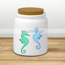 New Factory Custom Design Small Mini Decorative Ceramic Week Stash Jar With Cork Lid thumbnail-5