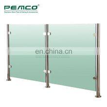Balcony Tempered Bannisters Post Balustrade Stainless Steel Glass Banister Railing thumbnail-1