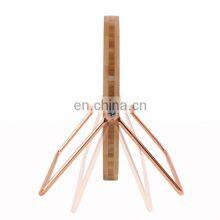 Bamboo Framed Make up Mirror Home Decorative Gold Color Mirror Desktop Round Vanity Mirror thumbnail-3
