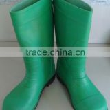 green costom fashion pvc safety rain boots with steel toe and plate for men