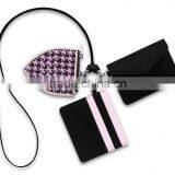 2016 New Design Genuine Calf Leather Contrast Color ID Business Name Credit Card Holder Change Purse for Ladies thumbnail-3