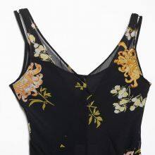 2025 Summer New Women's Suspender Temperament Printed Sleeveless V-neck Long Dress thumbnail-4